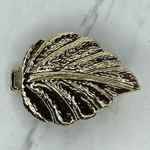 Vintage Gold Tone Leaf Belt Buckle Piece